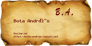 Bota András névjegykártya